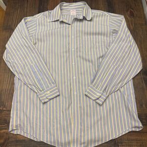 Brooks Brothers Mens 17-35 Striped Long Sleeve Button Down Shirt Cotton, vintage